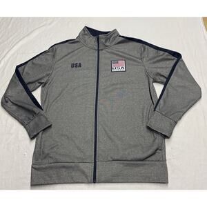 STRIKER Team USA Track Jacket Men’s Size M Navy Blue Red Full Zip